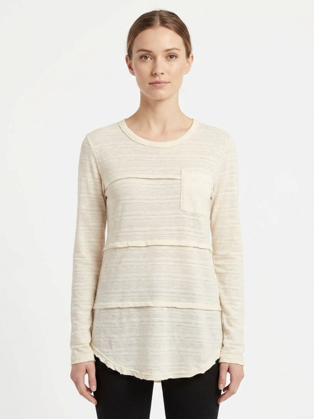 MARC by Marc Jacobs Semi Sheer Long Sleeve Ivory Tee- Sz. XS